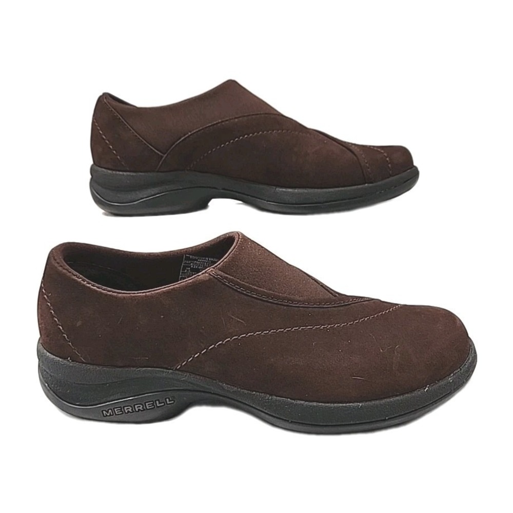 Merrell Topo Curve Slip On‎ Casual Comfort Shoes, Brown Leather Women's 6.5